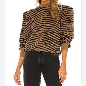 Agolde tigress puff sleeve sweatshirt folded